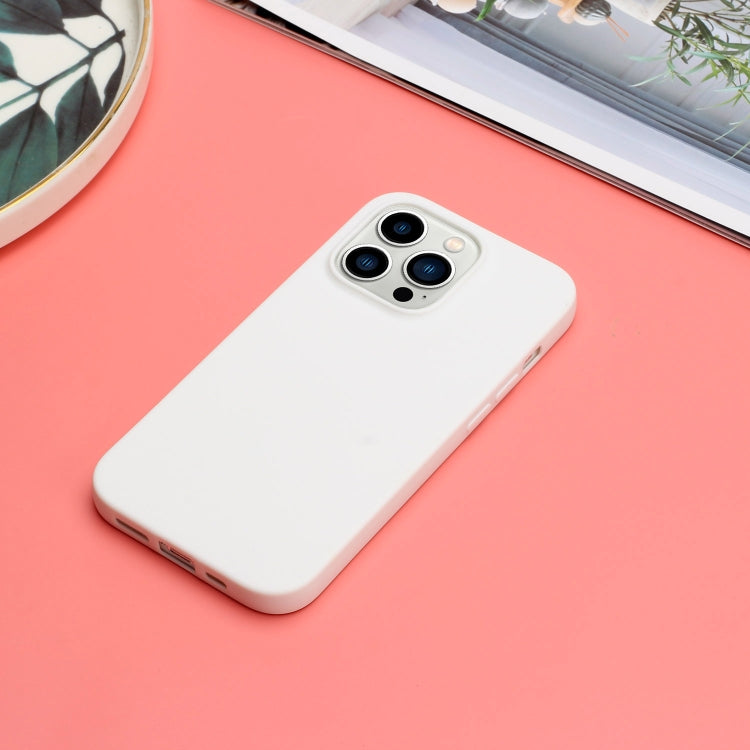 For iPhone 14 Pro Max Solid Color Frosted Silicone Phone Case