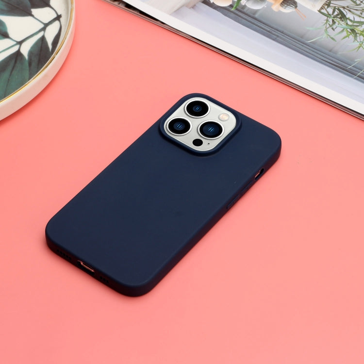 For iPhone 14 Pro Max Solid Color Frosted Silicone Phone Case