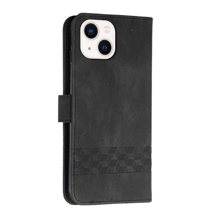 For iPhone 14 Plus Cubic Skin Feel Flip Leather Phone Case