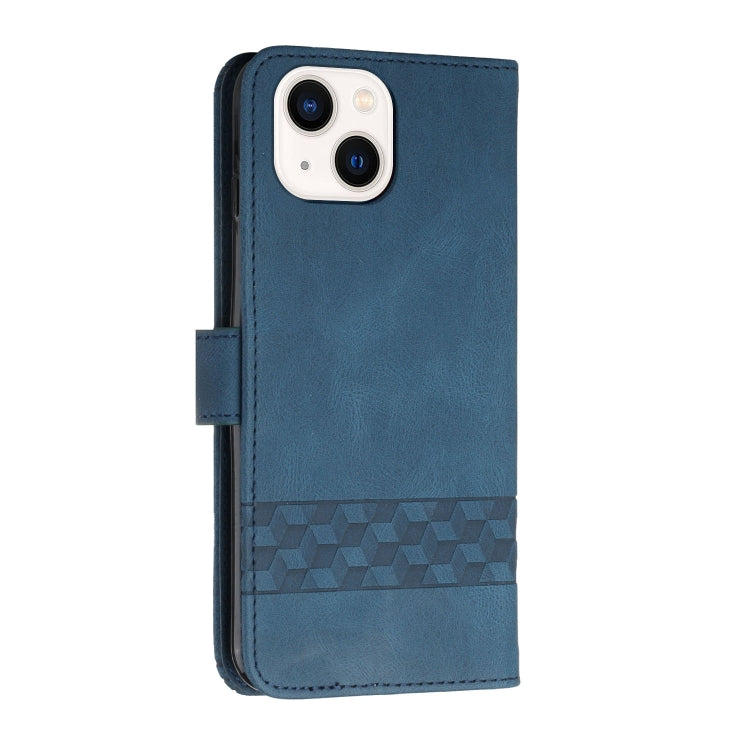 For iPhone 14 Plus Cubic Skin Feel Flip Leather Phone Case
