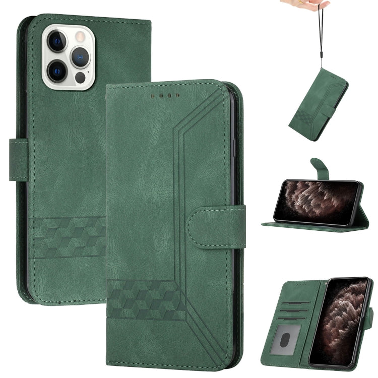 For iPhone 14 Pro Cubic Skin Feel Flip Leather Phone Case