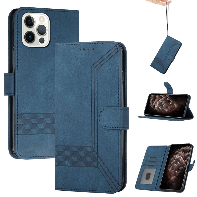 For iPhone 14 Pro Cubic Skin Feel Flip Leather Phone Case