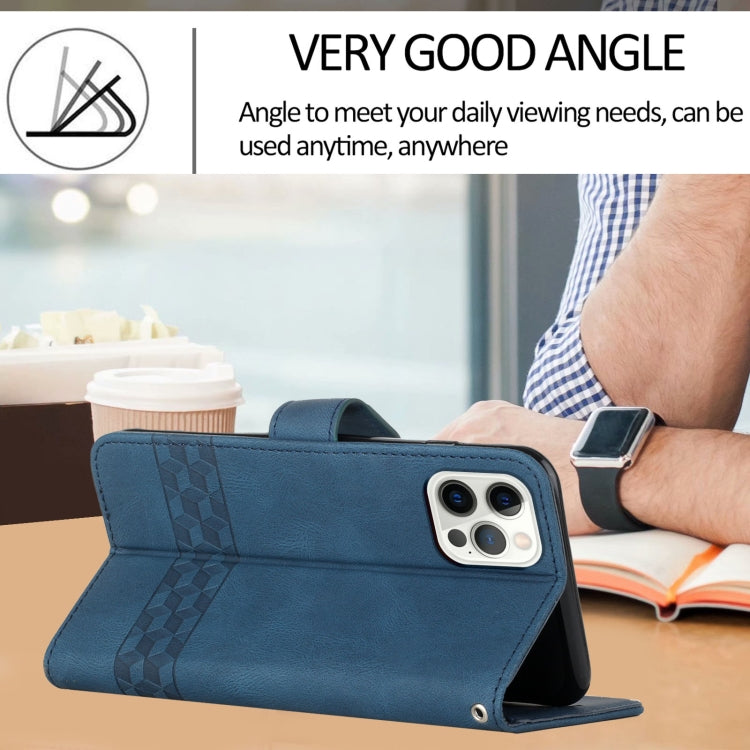 For iPhone 14 Pro Cubic Skin Feel Flip Leather Phone Case