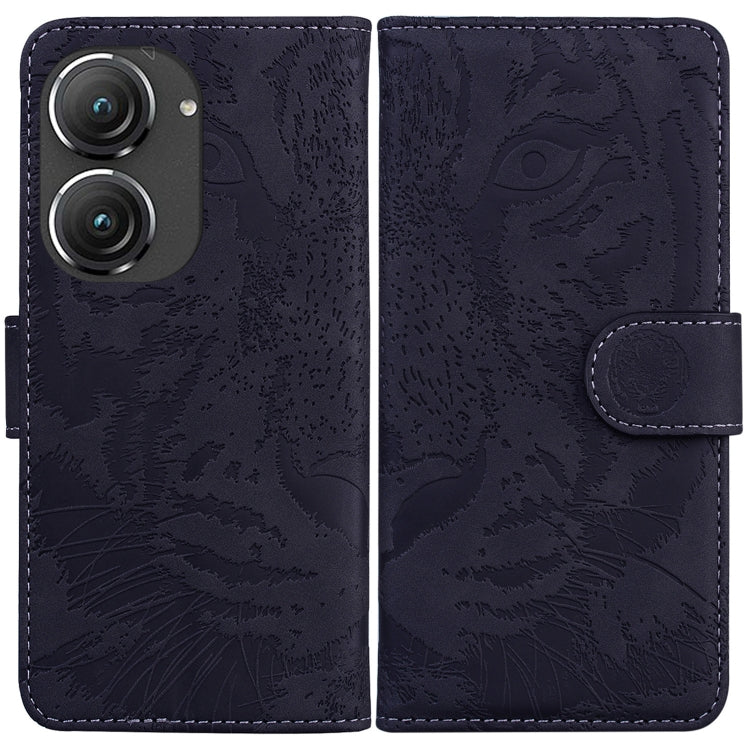 For Asus Zenfone 9 Tiger Embossing Pattern Flip Leather Phone Case