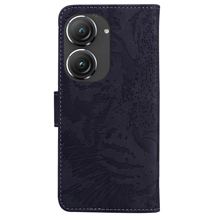 For Asus Zenfone 9 Tiger Embossing Pattern Flip Leather Phone Case