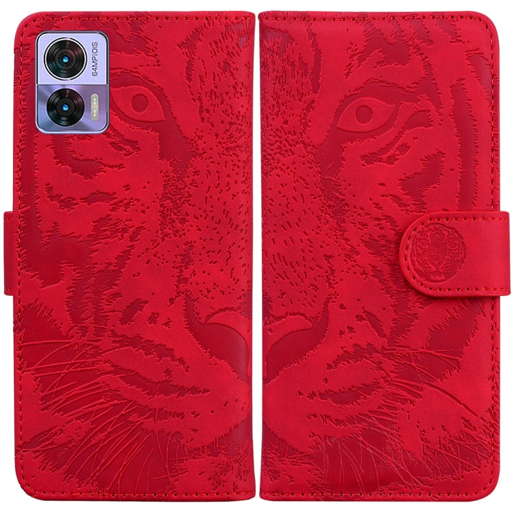 For Motorola Edge 30 Neo / Edge 30 Lite Tiger Embossing Pattern Flip Leather Phone Case