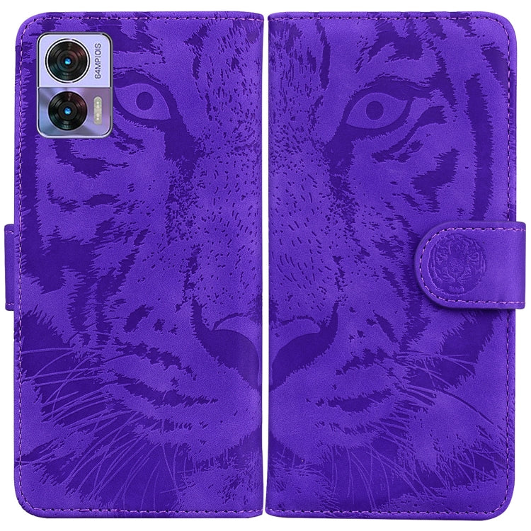 For Motorola Edge 30 Neo / Edge 30 Lite Tiger Embossing Pattern Flip Leather Phone Case