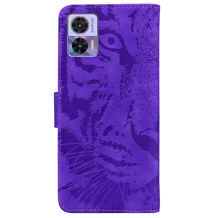 For Motorola Edge 30 Neo / Edge 30 Lite Tiger Embossing Pattern Flip Leather Phone Case