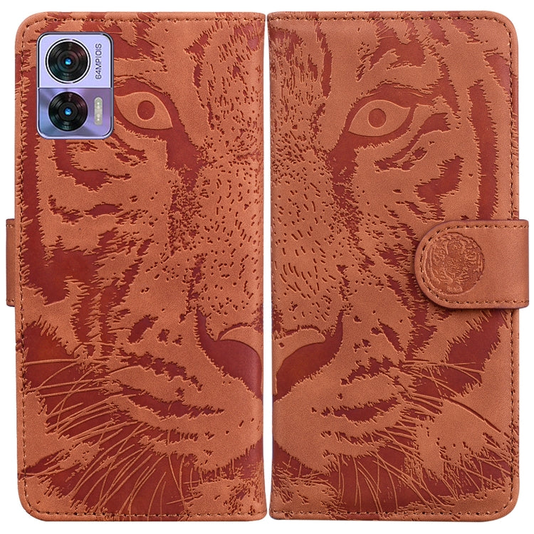 For Motorola Edge 30 Neo / Edge 30 Lite Tiger Embossing Pattern Flip Leather Phone Case