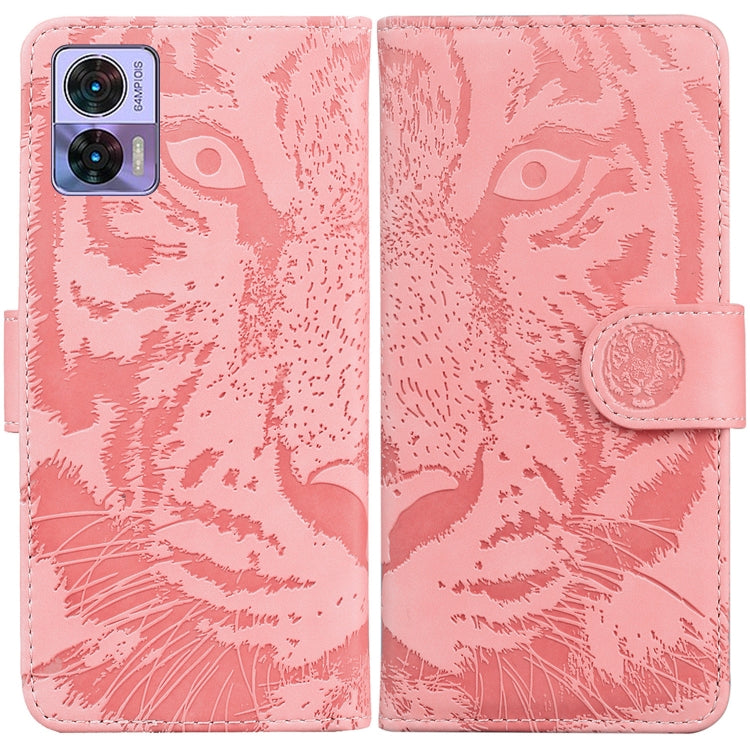 For Motorola Edge 30 Neo / Edge 30 Lite Tiger Embossing Pattern Flip Leather Phone Case