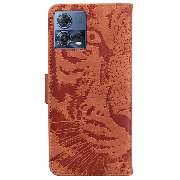 For Motorola Moto S30 Pro 5G / Edge 30 Fusion Tiger Embossing Pattern Flip Leather Phone Case