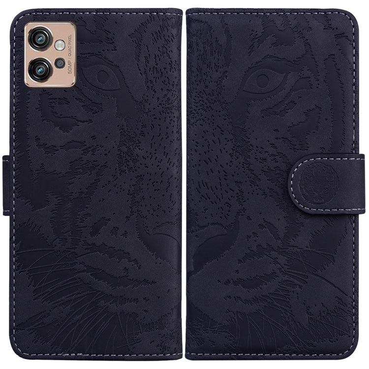 For Motorola Moto G32 Tiger Embossing Pattern Flip Leather Phone Case