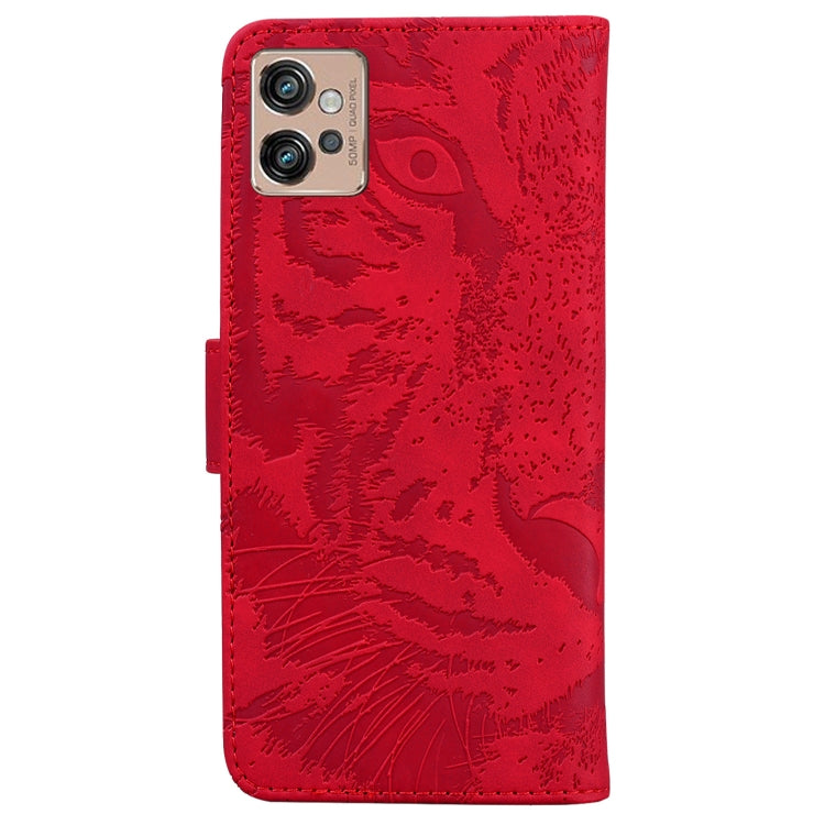 For Motorola Moto G32 Tiger Embossing Pattern Flip Leather Phone Case