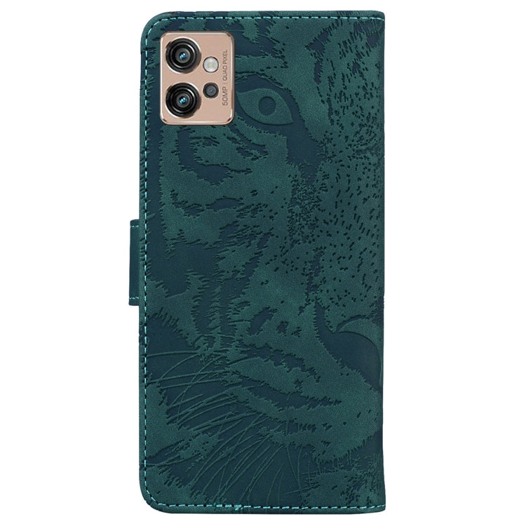 For Motorola Moto G32 Tiger Embossing Pattern Flip Leather Phone Case