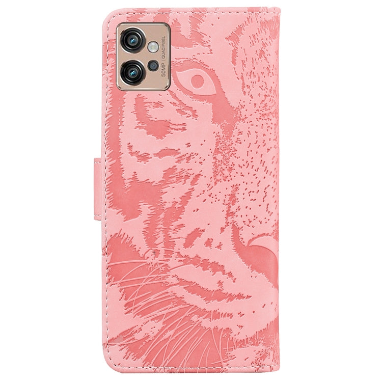 For Motorola Moto G32 Tiger Embossing Pattern Flip Leather Phone Case