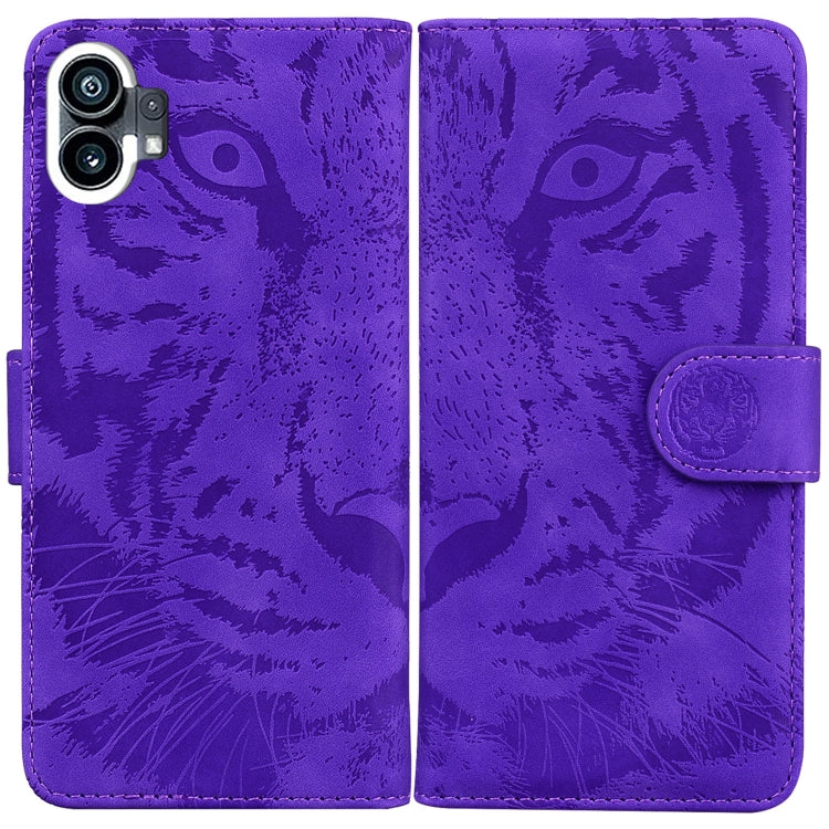 For Nothing Phone 1 Tiger Embossing Pattern Flip Leather Phone Case