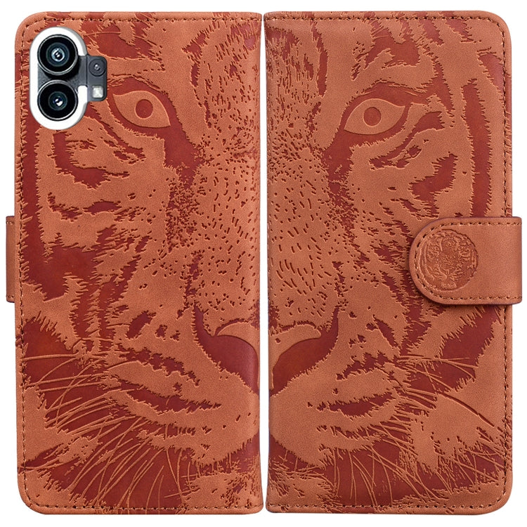 For Nothing Phone 1 Tiger Embossing Pattern Flip Leather Phone Case