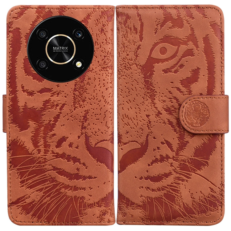 For Honor X9 / X9 5G Tiger Embossing Pattern Flip Leather Phone Case