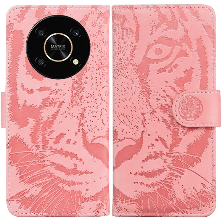 For Honor X9 / X9 5G Tiger Embossing Pattern Flip Leather Phone Case
