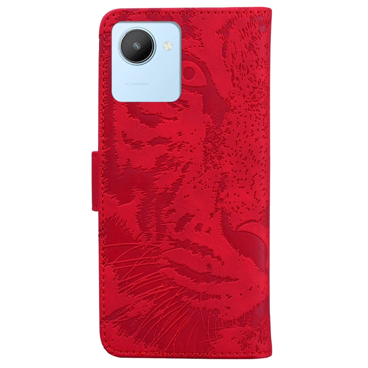For Realme C30 Tiger Embossing Pattern Flip Leather Phone Case