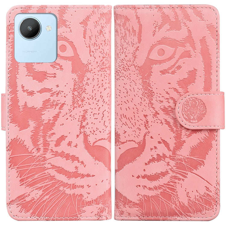 For Realme C30 Tiger Embossing Pattern Flip Leather Phone Case