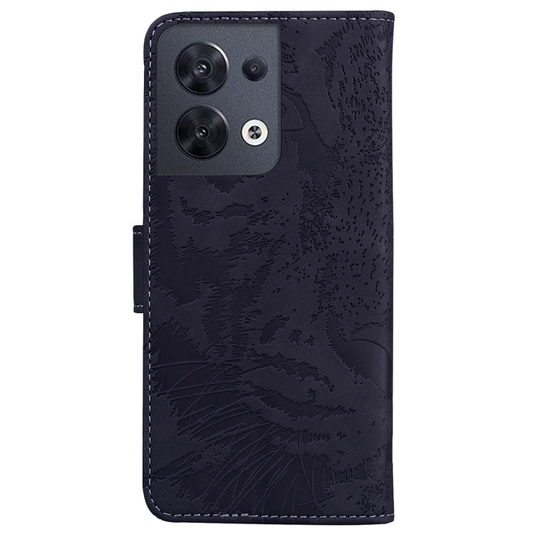 For OPPO Reno8 Tiger Embossing Pattern Flip Leather Phone Case