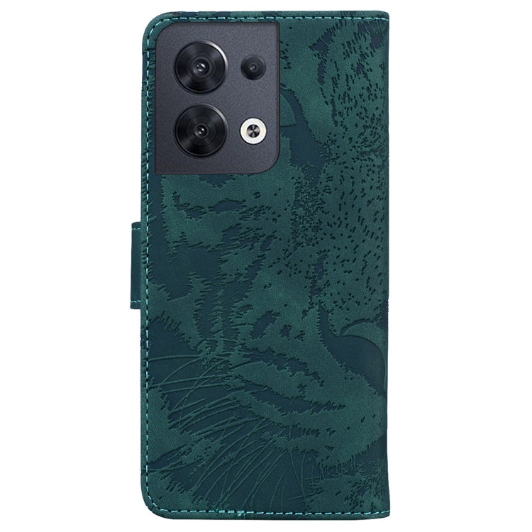 For OPPO Reno8 Tiger Embossing Pattern Flip Leather Phone Case