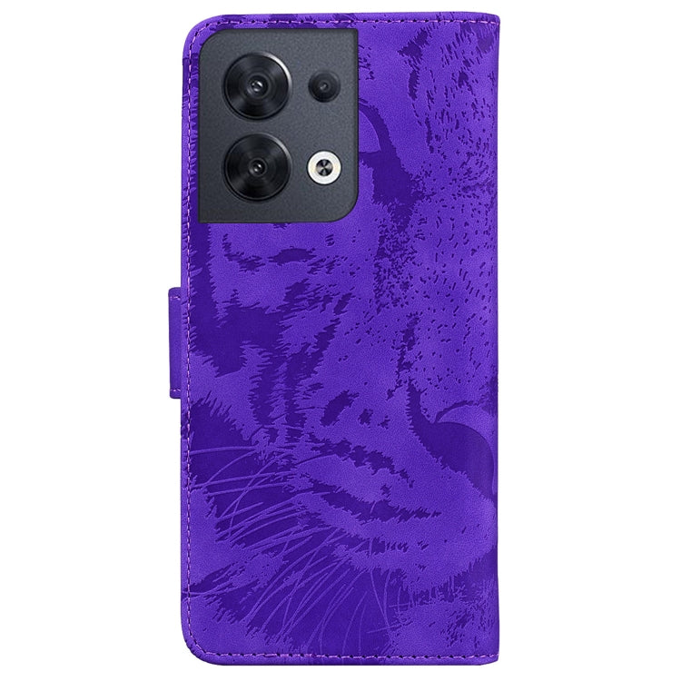 For OPPO Reno8 Tiger Embossing Pattern Flip Leather Phone Case