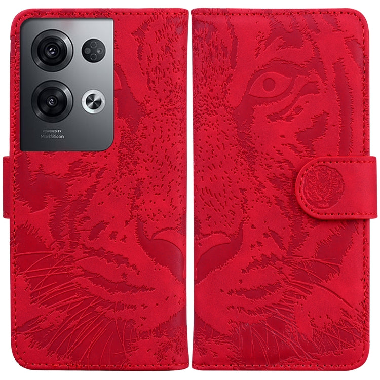 For OPPO Reno8 Pro Tiger Embossing Pattern Flip Leather Phone Case
