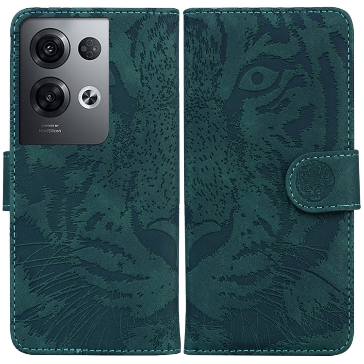 For OPPO Reno8 Pro Tiger Embossing Pattern Flip Leather Phone Case
