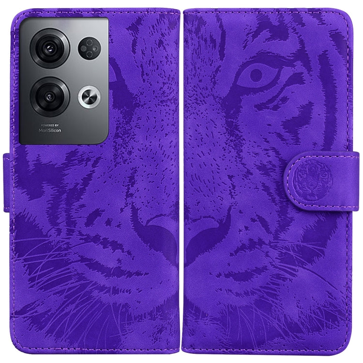 For OPPO Reno8 Pro Tiger Embossing Pattern Flip Leather Phone Case