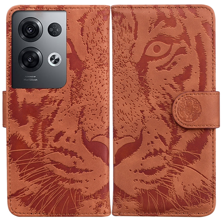 For OPPO Reno8 Pro Tiger Embossing Pattern Flip Leather Phone Case
