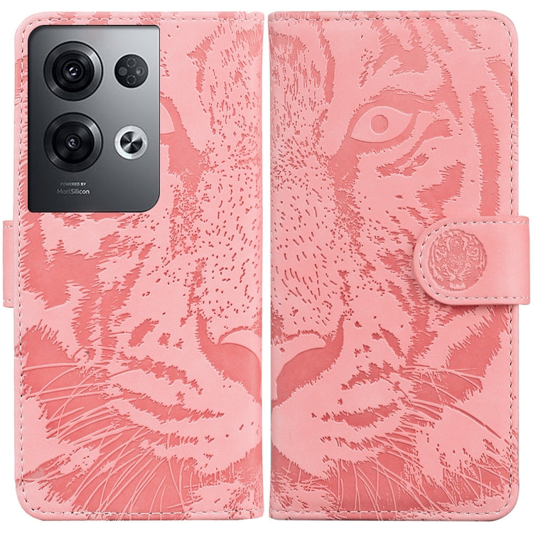 For OPPO Reno8 Pro Tiger Embossing Pattern Flip Leather Phone Case