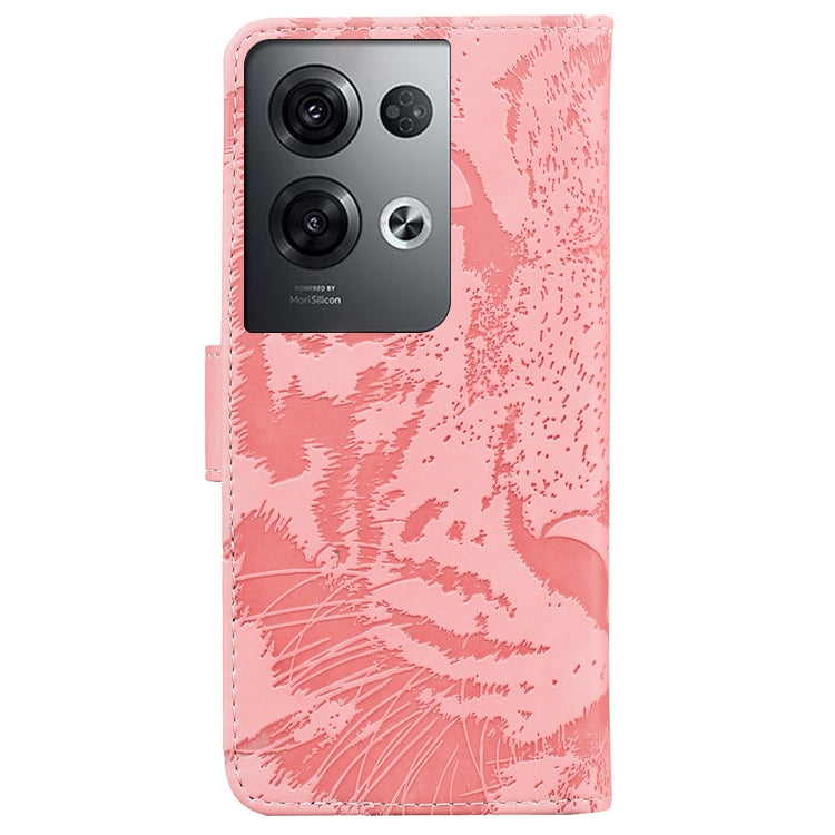 For OPPO Reno8 Pro Tiger Embossing Pattern Flip Leather Phone Case