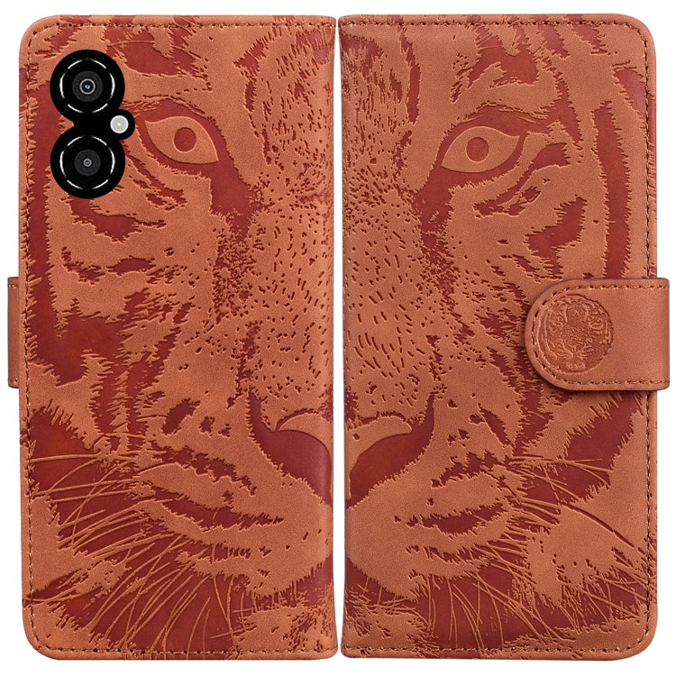 For Xiaomi Poco M4 5G Tiger Embossing Pattern Flip Leather Phone Case