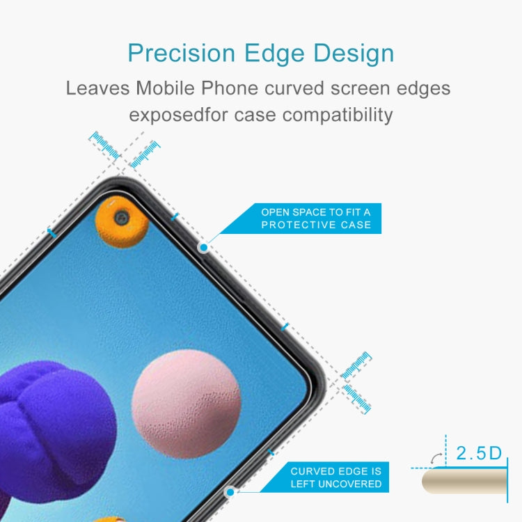 For Galaxy A21 0.26mm 9H Surface Hardness 2.5D Explosion-proof Tempered Glass Half Screen Film