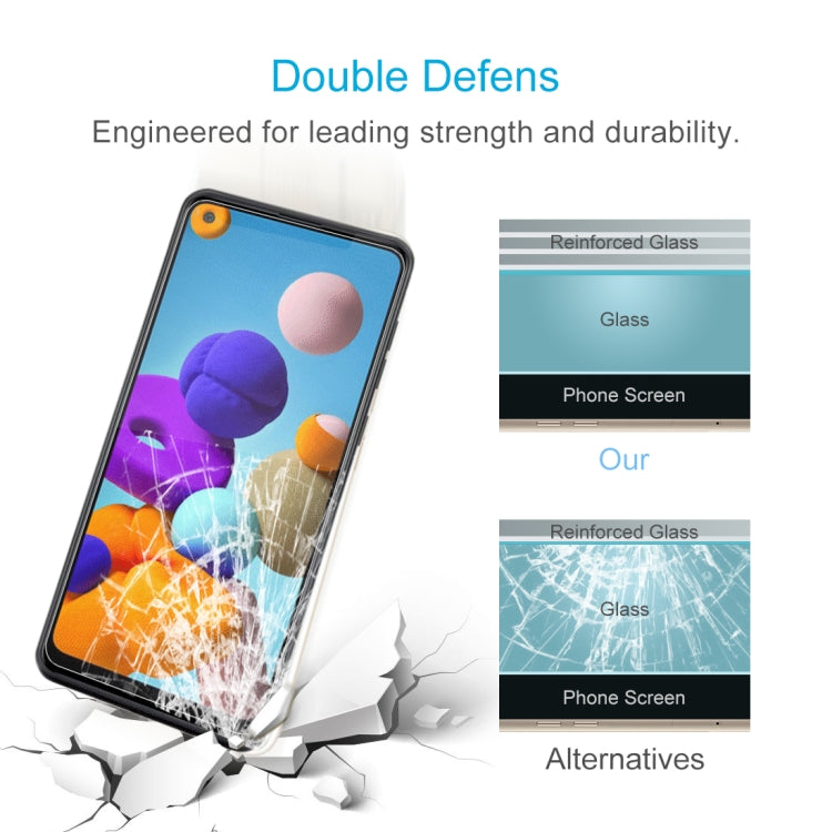For Galaxy A21 0.26mm 9H Surface Hardness 2.5D Explosion-proof Tempered Glass Half Screen Film
