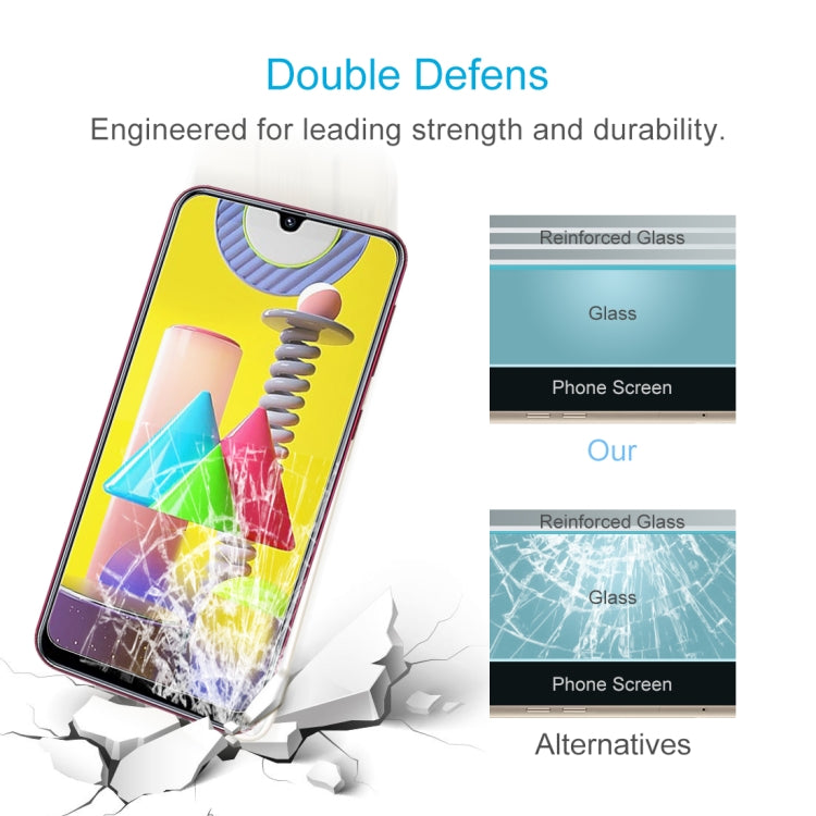 For Galaxy M31 0.26mm 9H Surface Hardness 2.5D Explosion-proof Tempered Glass Half Screen Film