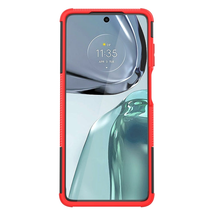 For Motorola Moto G62 5G Tire Texture TPU + PC Phone Case with Holder