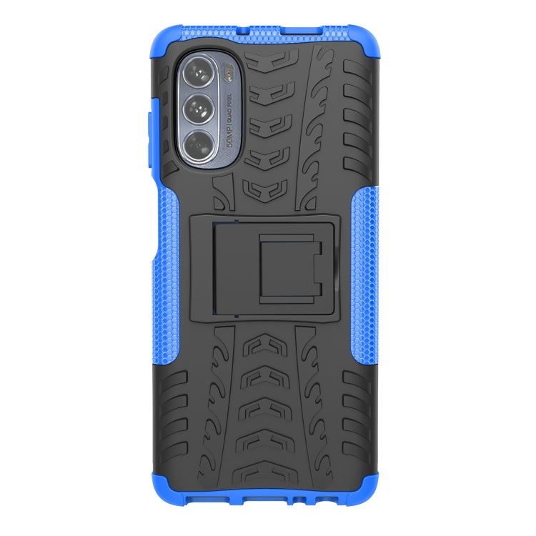 For Motorola Moto G62 5G Tire Texture TPU + PC Phone Case with Holder