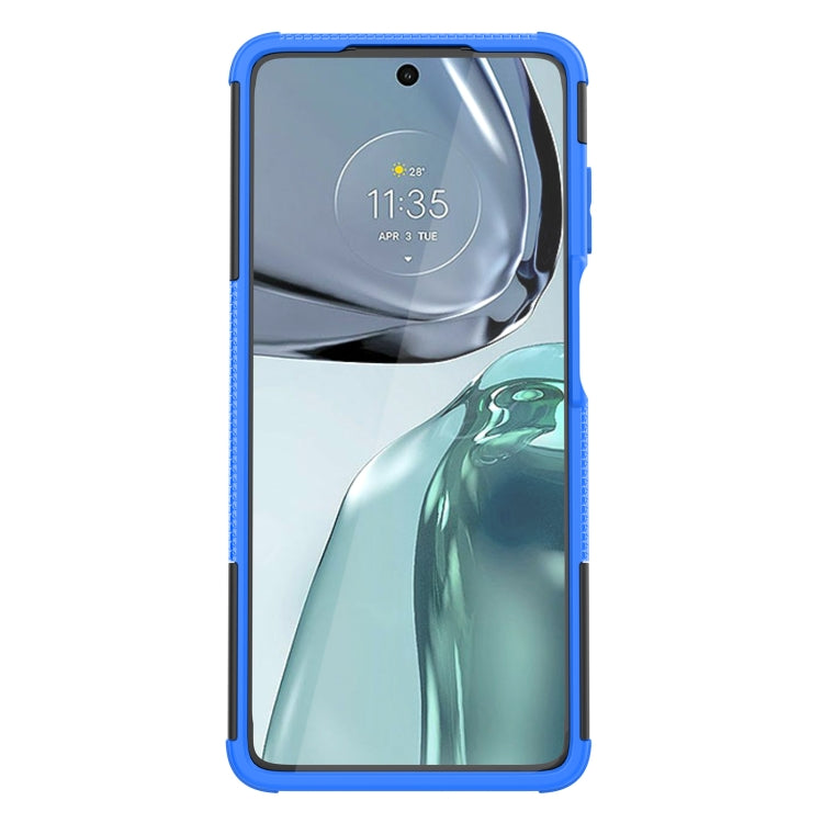 For Motorola Moto G62 5G Tire Texture TPU + PC Phone Case with Holder