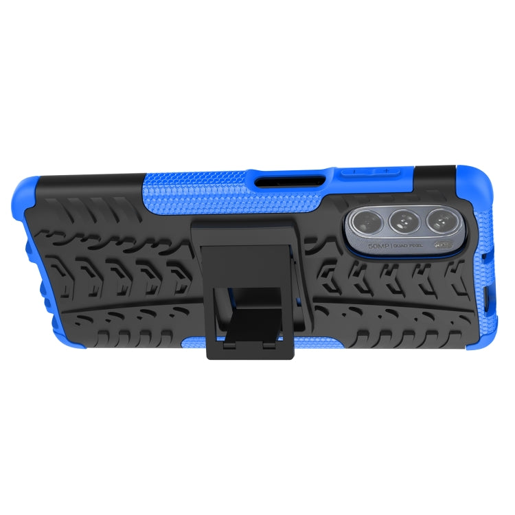 For Motorola Moto G62 5G Tire Texture TPU + PC Phone Case with Holder