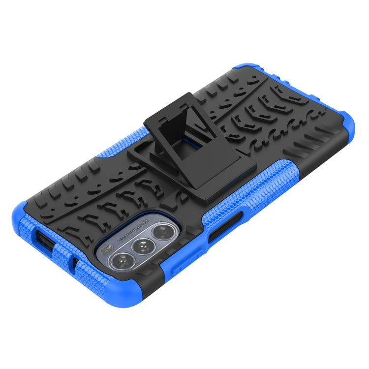 For Motorola Moto G62 5G Tire Texture TPU + PC Phone Case with Holder