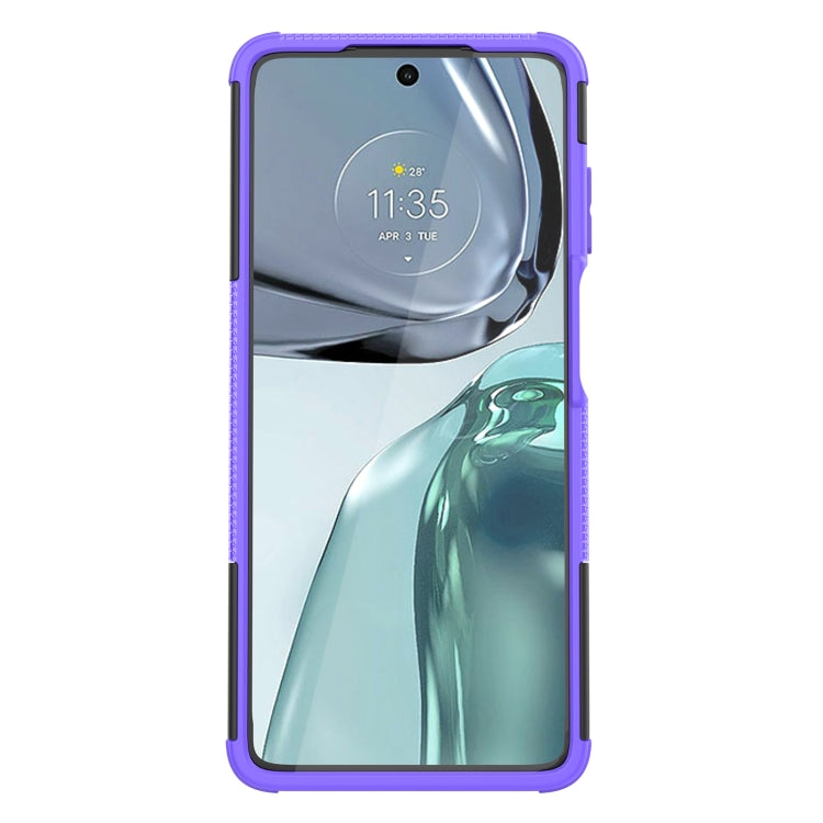 For Motorola Moto G62 5G Tire Texture TPU + PC Phone Case with Holder