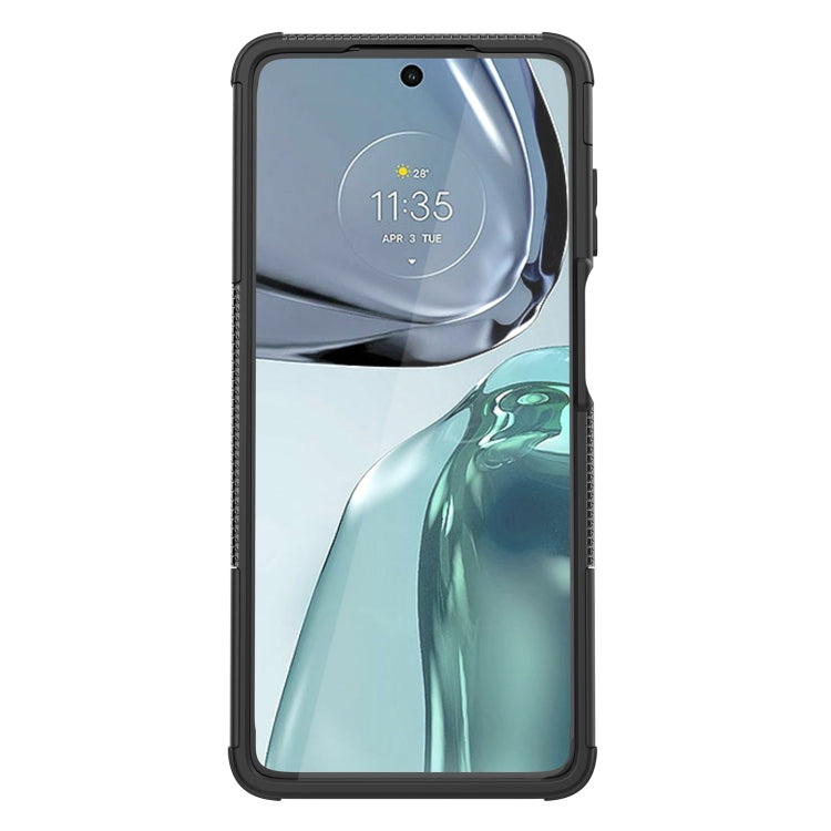 For Motorola Moto G62 5G Tire Texture TPU + PC Phone Case with Holder