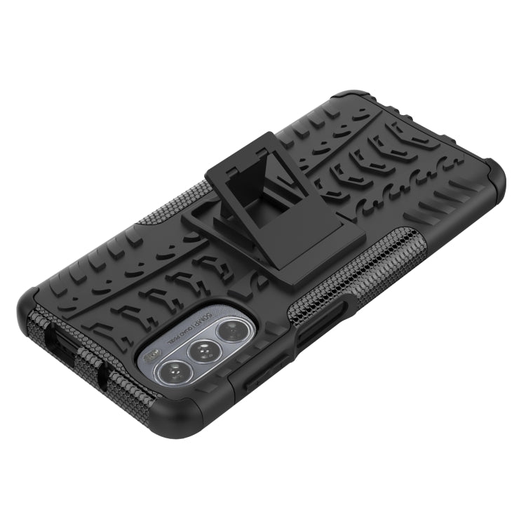For Motorola Moto G62 5G Tire Texture TPU + PC Phone Case with Holder