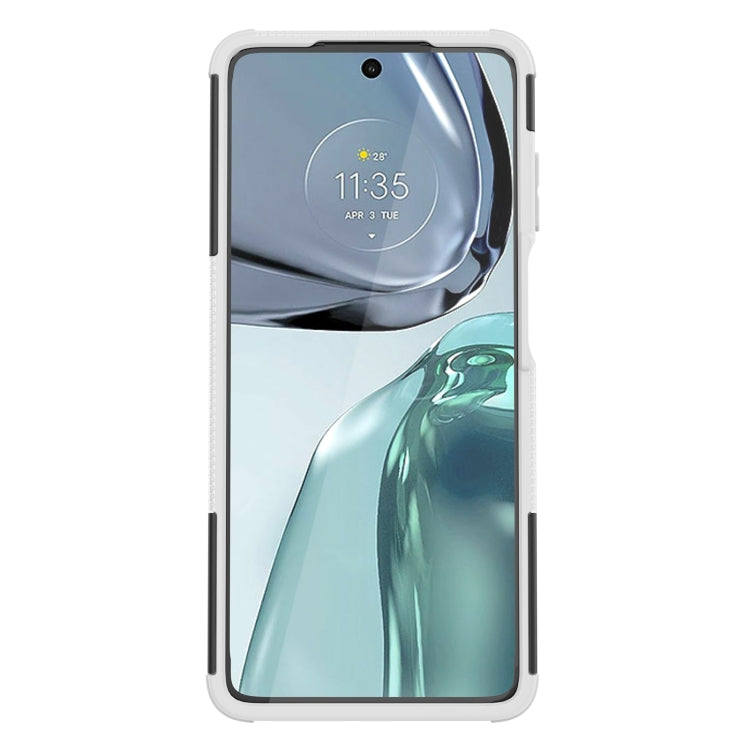 For Motorola Moto G62 5G Tire Texture TPU + PC Phone Case with Holder