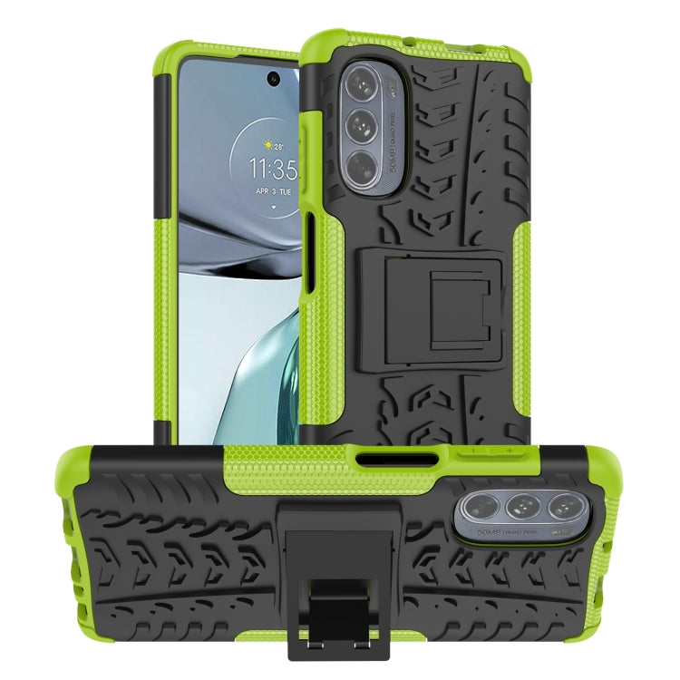 For Motorola Moto G62 5G Tire Texture TPU + PC Phone Case with Holder