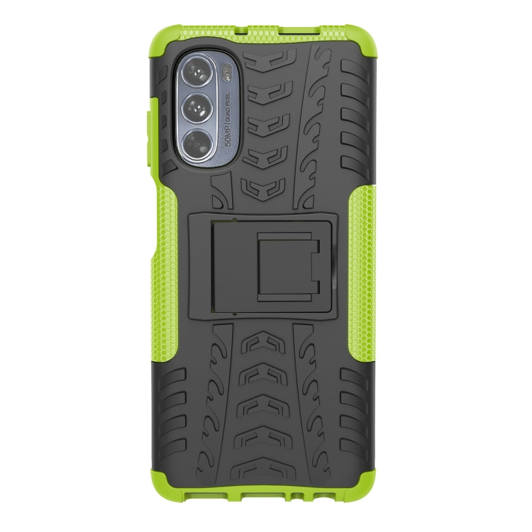 For Motorola Moto G62 5G Tire Texture TPU + PC Phone Case with Holder