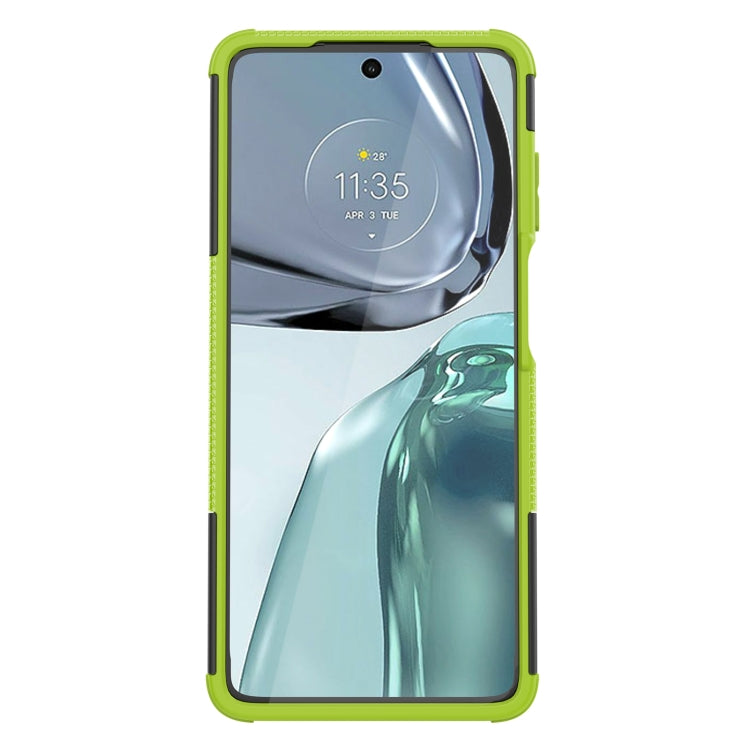 For Motorola Moto G62 5G Tire Texture TPU + PC Phone Case with Holder